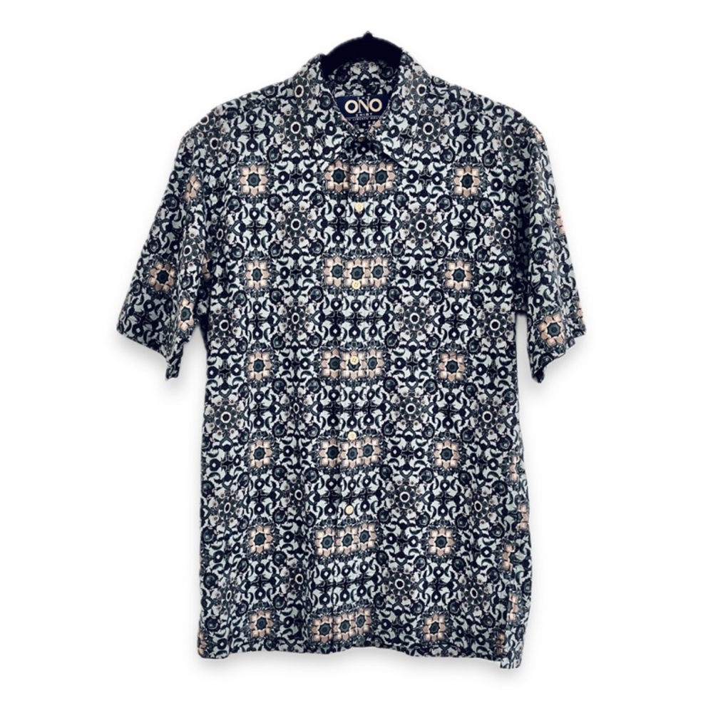 Vintage ONO Shirt Liberty House Floral Medallion Aloha 100% Cotton Hawaiian